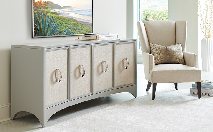 Newbury Park Raffia Media Console