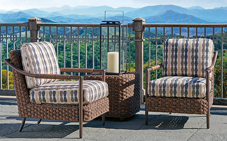 Kilimanjaro scene featuring two chairs and an accent table.