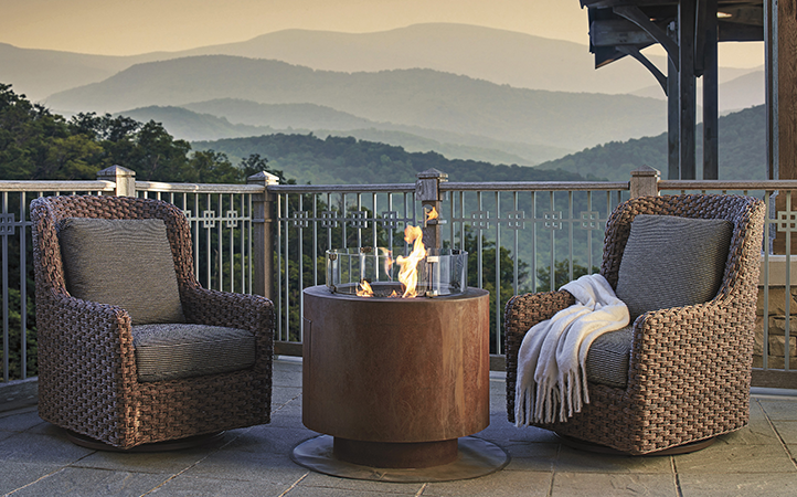 Kilimanjaro scene featuring two chairs and an accent table.