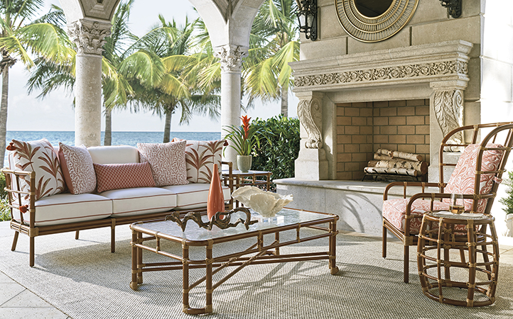 Sandpiper Bay room scene featuring sofa, chair and cocktail table.