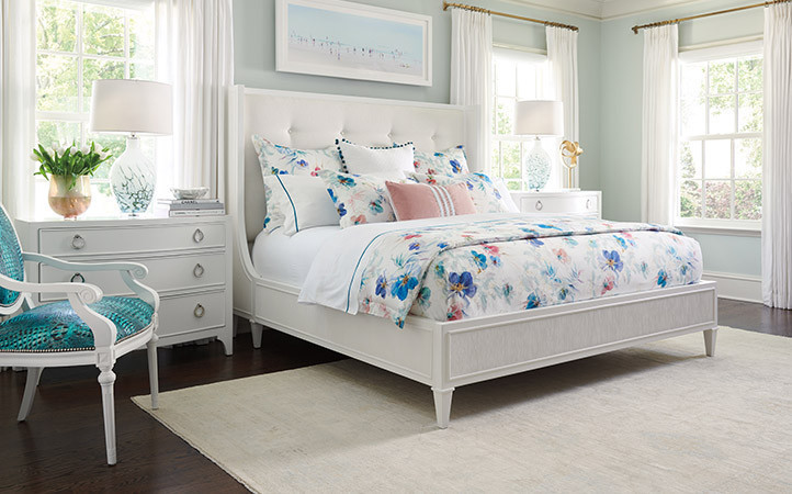 Modern traditional design emphasizes clean lines, light finishes and the dramatic use of color to infuse energy into the room.