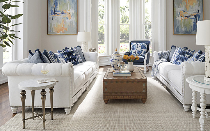 Villa Blanca living room scene in a white finish.