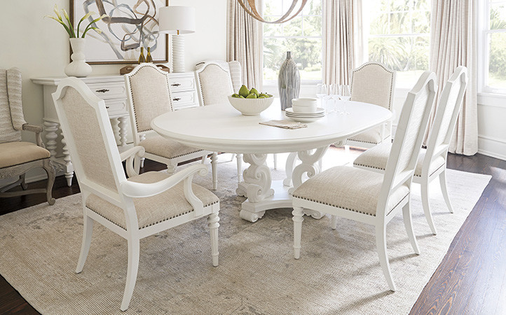 Villa Blanca dining room scene in a white finish.
