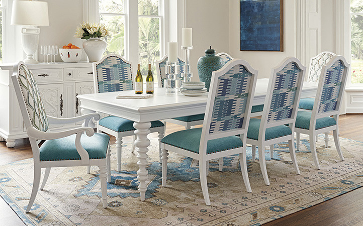 Villa Blanca dining room scene in a white finish.