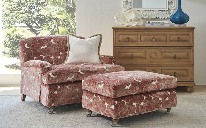 Villa Blanca chair and ottoman.